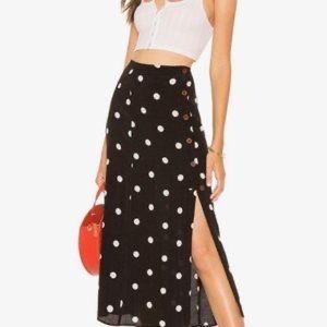 Free People polka dot midi skirt